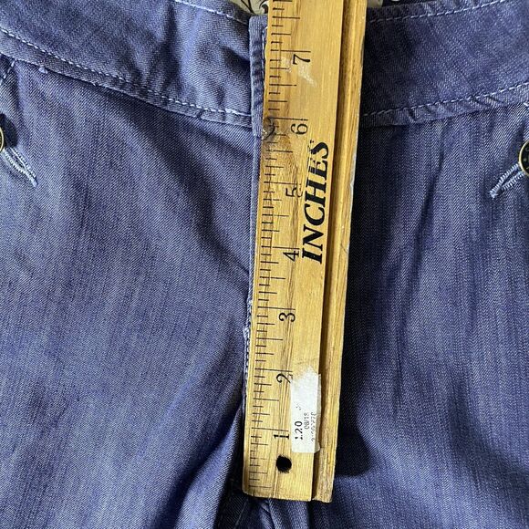 CELEBRITY PINK Denim Sailor Low Rise Wide Leg Dungaree Jeans Womens 7 Dark Blue - Picture 7 of 15